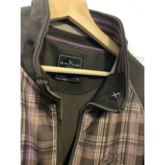VINTAGE RARE Marc‎ Ecko Cut & Sew Jacket Men’s Sz XL Purple and Brown - Picture 1 of 11